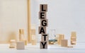 LEGACY word written on wood block