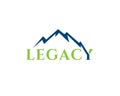 Legacy wordmark logo with mountain as background