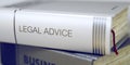 Legal Advice - Book Title. 3D. Royalty Free Stock Photo