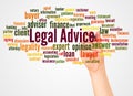 Legal Advice word cloud and hand with marker concept Royalty Free Stock Photo