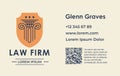 Legal advise or law firm business card vector