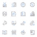 Legal advocacy line icons collection. Justice, Representation, Advocacy, Litigation, Rights, Equality, Fairness vector