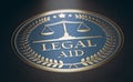 Legal aid symbol over black background