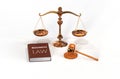 Legal attributes: gavel, scale and law book