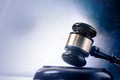 Legal concept gavel computer screen Royalty Free Stock Photo