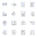 Legal Consultant line icons collection. Litigation, Advocacy, Arbitration, Mediation, Negotiation, Contracts