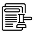 Legal contribution icon, outline style