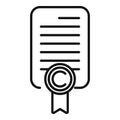 Legal copyright document icon outline vector. Approved protection Royalty Free Stock Photo