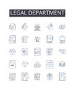 Legal department line icons collection. Marketing team, Research division, Finance department, Human resources, Sales