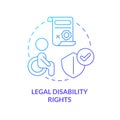 Legal disability rights blue gradient concept icon