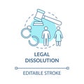 Legal dissolution turquoise concept icon