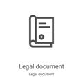 legal document icon vector from legal document collection. Thin line legal document outline icon vector illustration. Linear Royalty Free Stock Photo