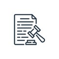 legal document icon vector from law and justice concept. Thin line illustration of legal document editable stroke. legal document Royalty Free Stock Photo