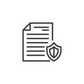 Legal document protection line icon Royalty Free Stock Photo