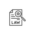 Legal document reading line icon Royalty Free Stock Photo