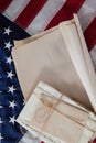 Legal documents arranged on American flag Royalty Free Stock Photo