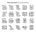 Legal documents , bold line icons Royalty Free Stock Photo