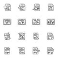 Legal documents line icons set Royalty Free Stock Photo