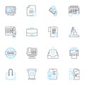 Legal entity linear icons set. Corporation, Partnership, Business, Company, Firm, LLC, Trust line vector and concept