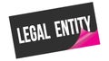 LEGAL ENTITY text on black pink sticker stamp