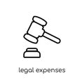 legal expenses icon. Trendy modern flat linear vector legal expenses icon on white background from thin line Insurance collection Royalty Free Stock Photo