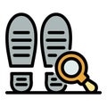 Legal footprints expertise icon color outline vector