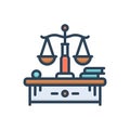 Color illustration icon for Legal, lawful and justice
