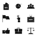 Legal icons set, simple style