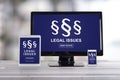 Legal issues concept on different devices Royalty Free Stock Photo