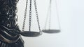 Legal law concept image, Scales of Justice, golden light. Royalty Free Stock Photo