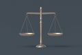 Legal law concept. Scales of justice on black table. Punishment and responsibility. Constitutional rights Royalty Free Stock Photo