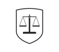 Legal law protection symbol and justice badge.