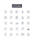 Legal line icons collection. Fluency, Competence, Skill, Proficiency, Expertise, Training, Knowledge vector and linear Royalty Free Stock Photo