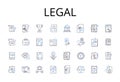 Legal line icons collection. Lawful, Authorized, Legitimate, Valid, Permitted, Allowable, Admissible vector and linear