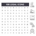 Legal line icons, signs, vector set, outline illustration concept