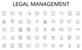 Legal management line icons collection. Farming, Agriculture, Countryside, Homestead, Pastoral, Rustic, Serenity vector