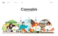 Legal medical cannabis use vector landing page