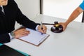 The legal office or the lawyer`s office provides legal advice for use in business operations and hire purchase contracts. The lawy Royalty Free Stock Photo