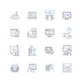 Legal office line icons collection. Advocacy, Litigation, Legal, Client, Attorney, Justice, Court vector and linear