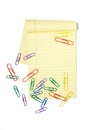 Legal Pad With Paper Clips Royalty Free Stock Photo
