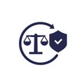 legal protection icon with a shield Royalty Free Stock Photo