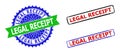 LEGAL RECEIPT Rosette and Rectangle Bicolor Watermarks with Scratched Surfaces