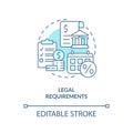 Legal requirements turquoise concept icon