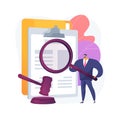 Legal research abstract concept vector illustration.