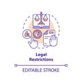Legal restrictions concept icon