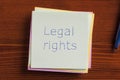 Legal rights written on a note