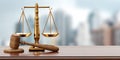 Legal scales and Judge gavel Symbol of law and justice. lawyer and legal services in business. Law concept of Judiciary,