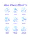 Legal services concept icons set