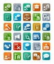 Legal services, icons, color with shadow. Royalty Free Stock Photo