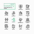 Legal services - line design style icons set